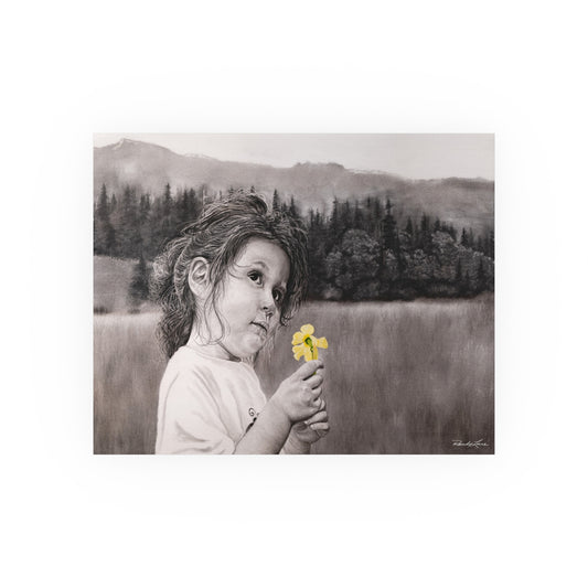 Hope, Child with Daffodil Fine Art Print (Style Satin or Archival Matte)