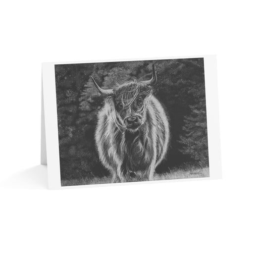 Ragamuffin. Highland Cow Greeting Cards Set