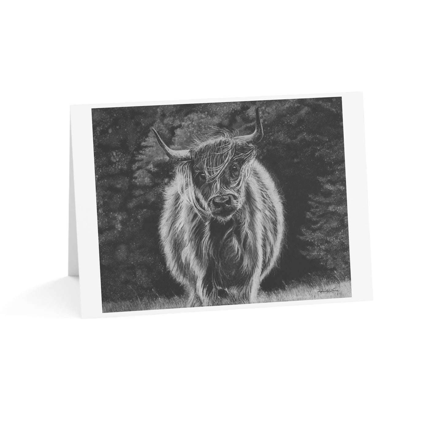 Ragamuffin. Highland Cow Greeting Cards Set