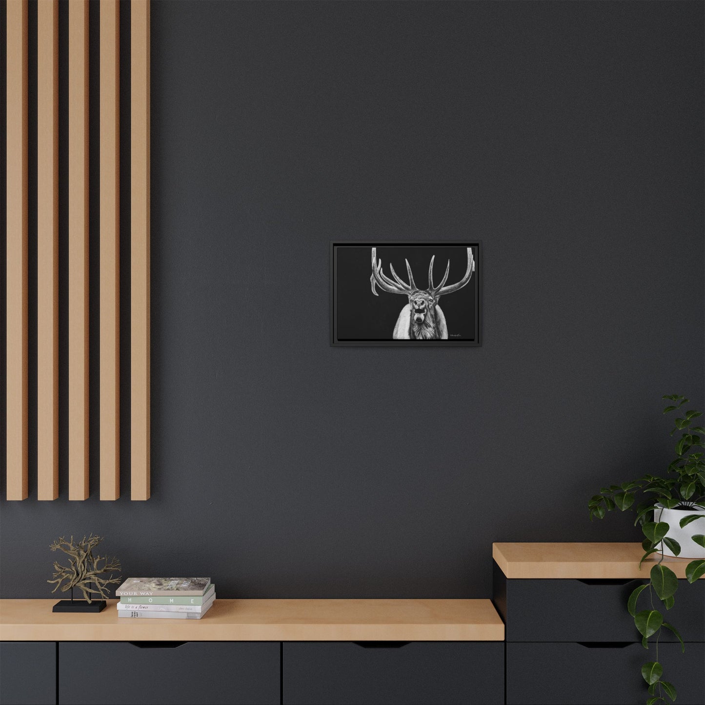 Heavy is the Crown, Elk Matte Canvas Print, Framed (Multi-color)