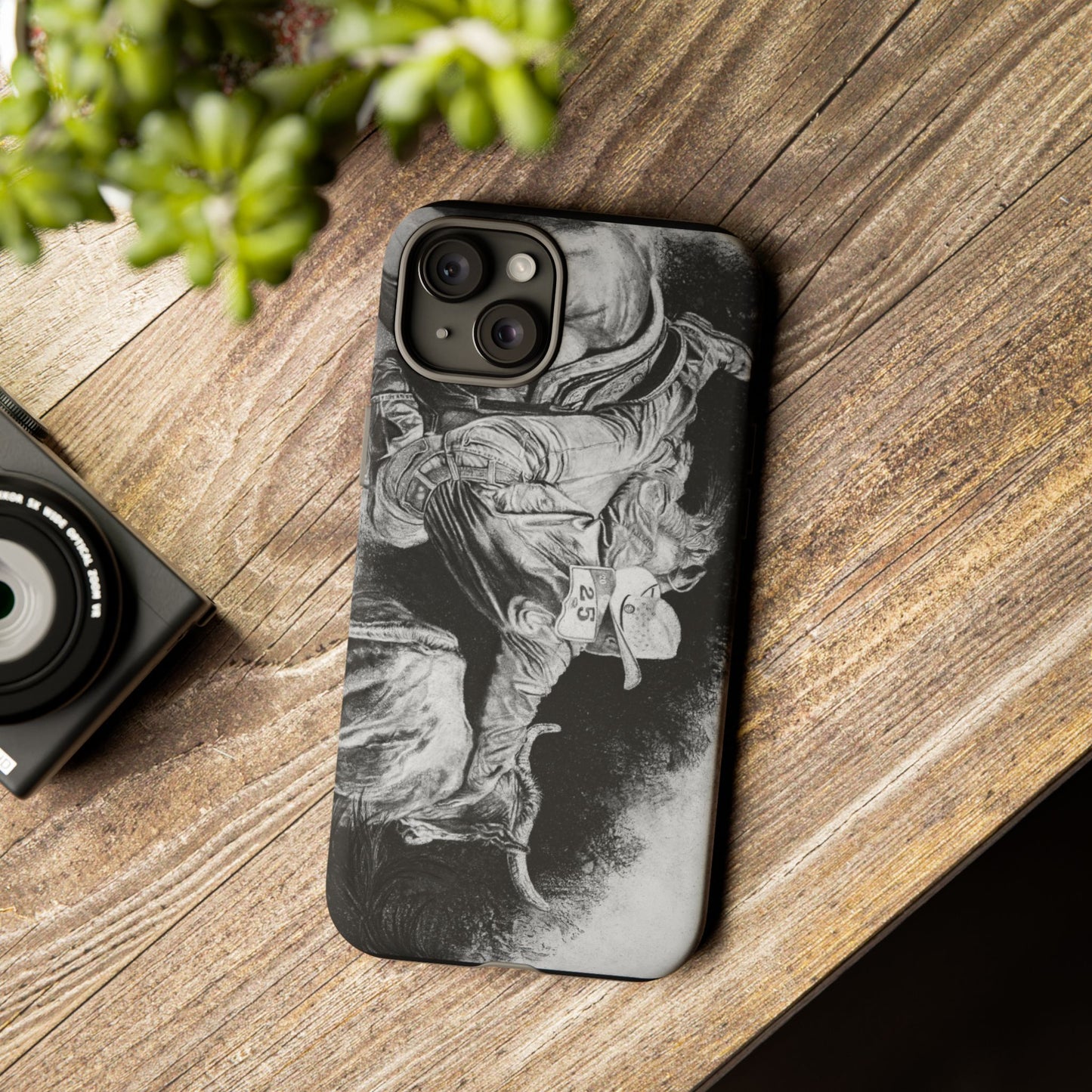 Contact. Cowboy Bulldogger Rodeo Art Phone Case - Tough Cases