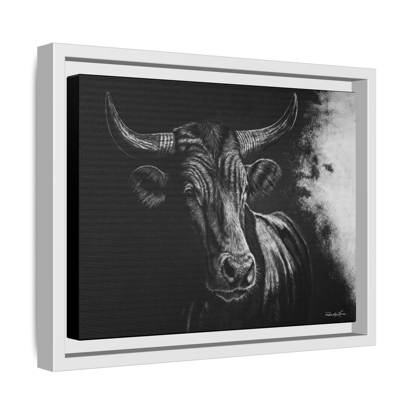 Stonebreaker. Bucking Bull Framed Stretch Matte Canvas Print