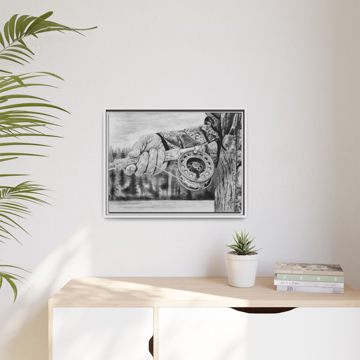 Therapy, Framed Canvas Fishing Fine Art Print