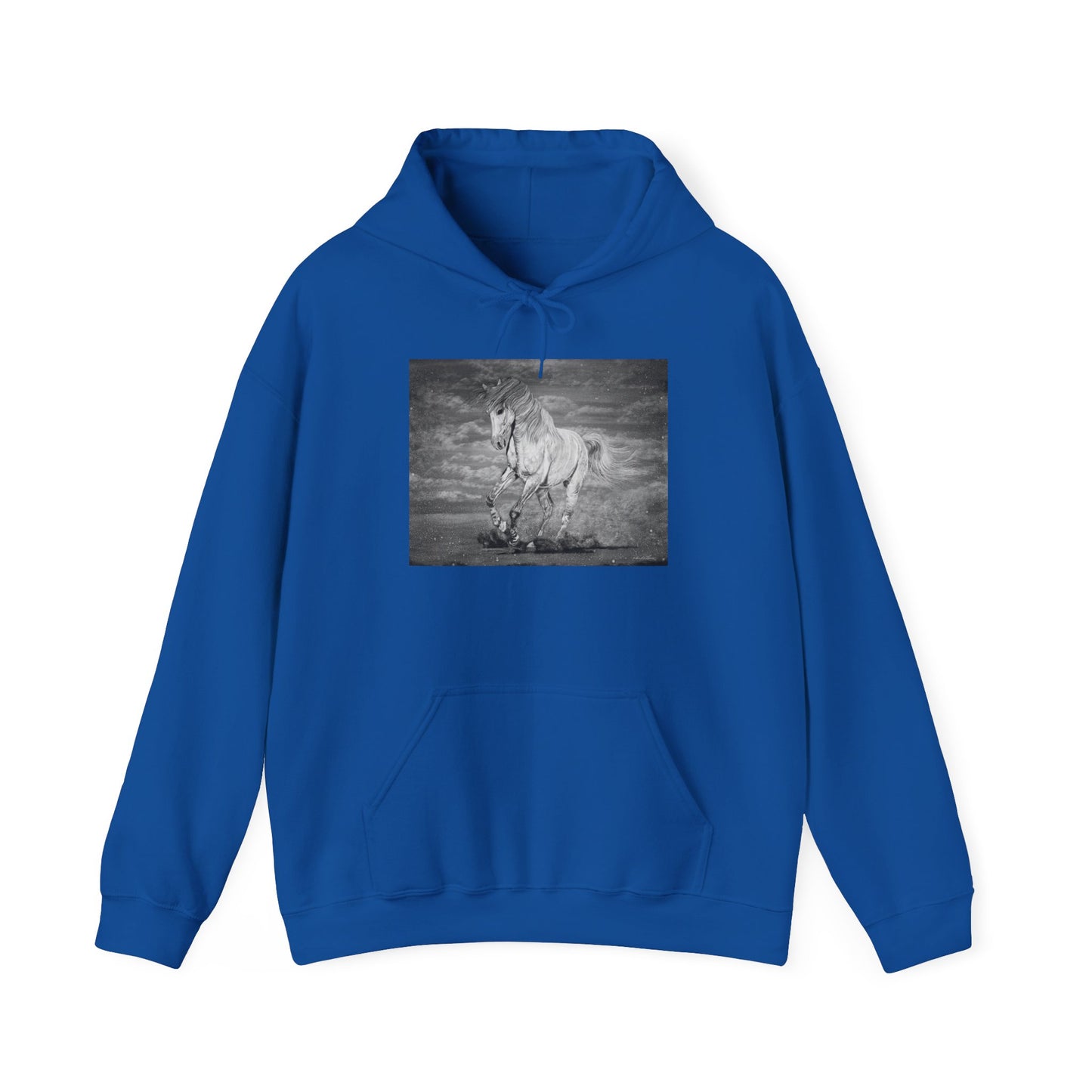 Equine Elegance. Prancing Horse Print Hooded Sweatshirt