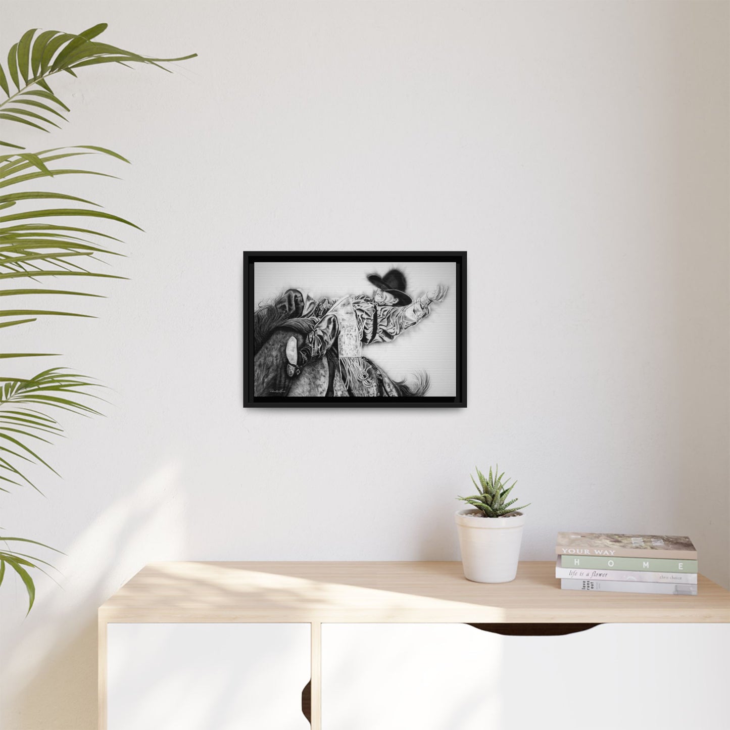 Go Time. Stretched Matte Canvas Framed Rodeo Art Print