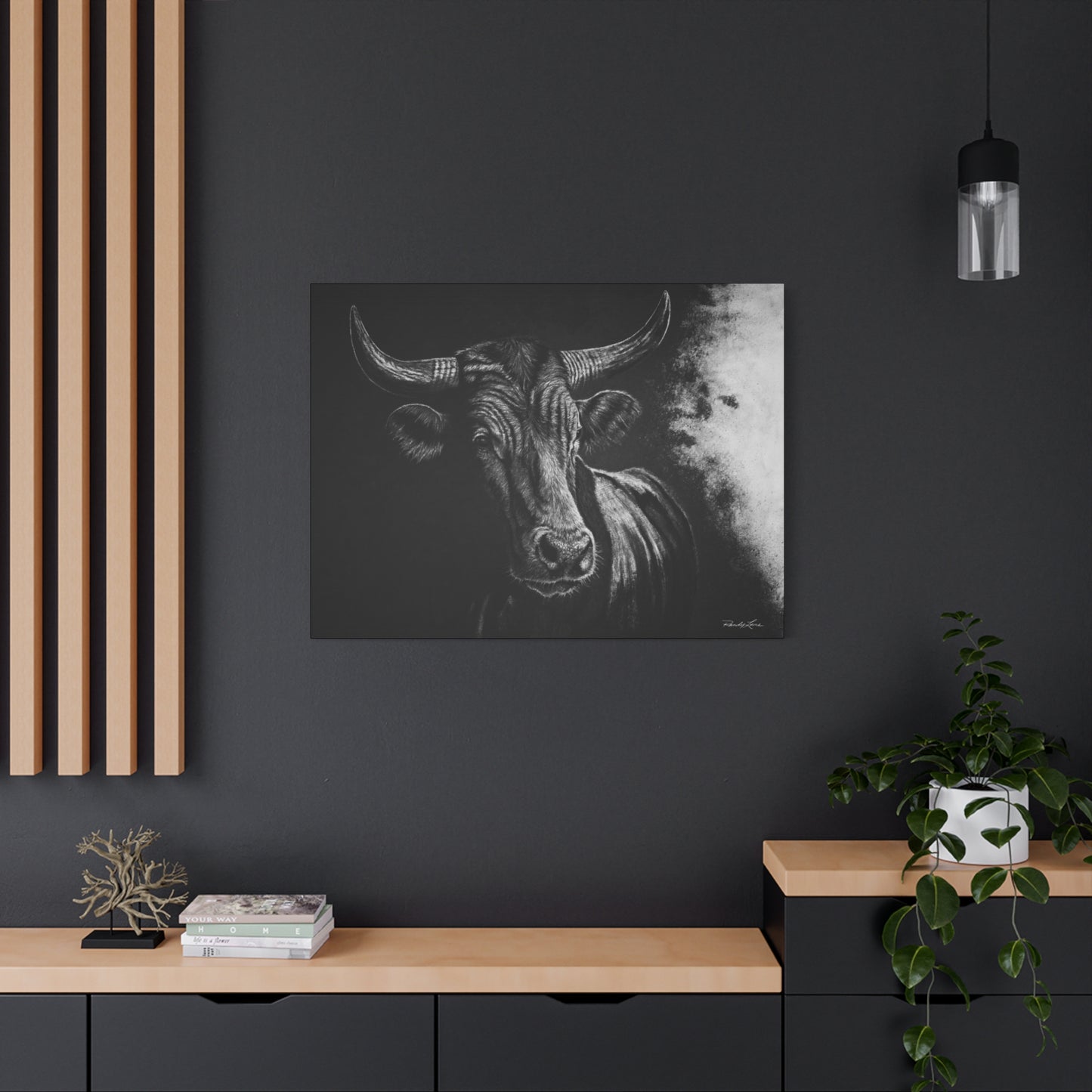 Stonebreaker. Bucking Bull Stretched Matte Canvas Wall Art