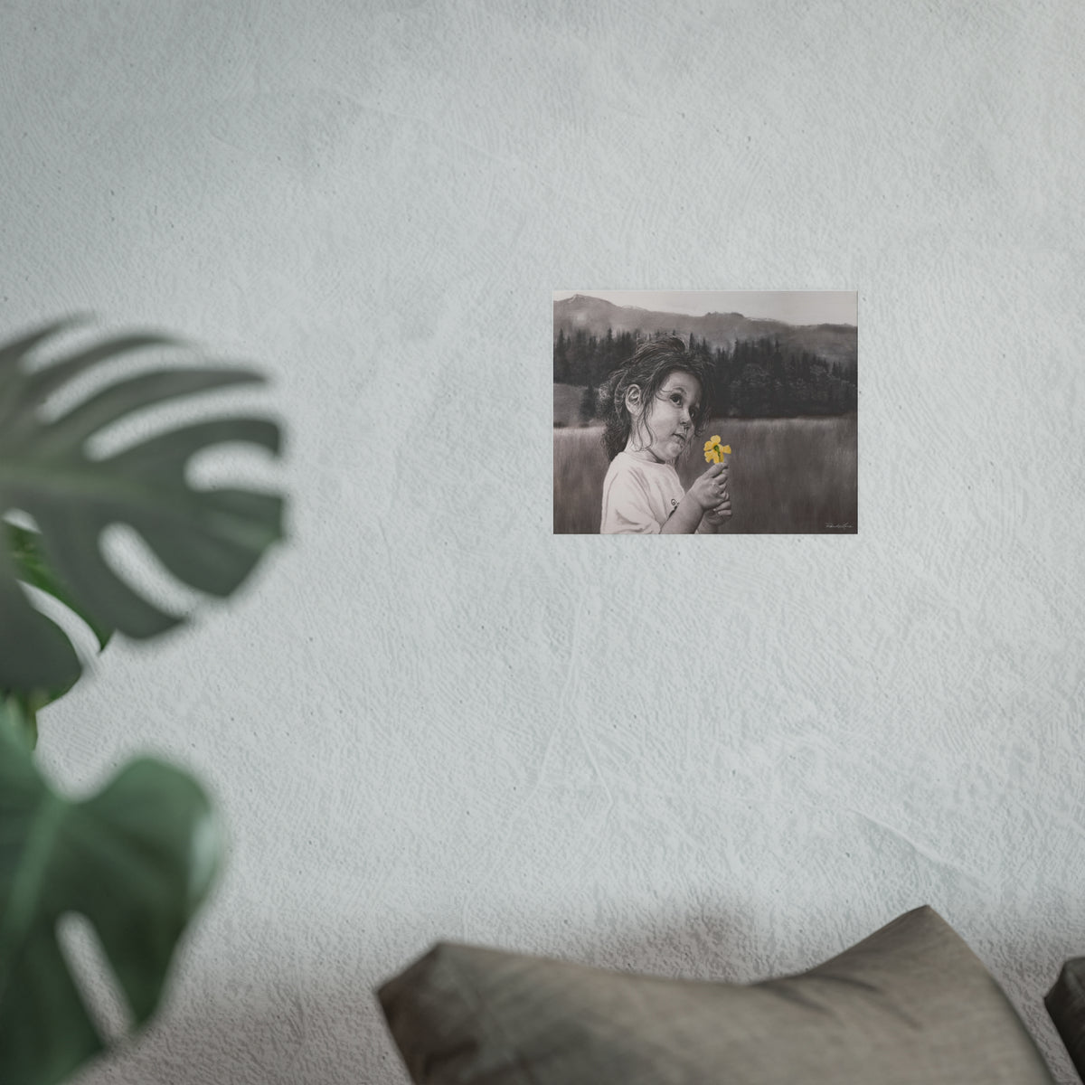 Hope, Child with Daffodil Fine Art Print (Style Satin or Archival Matte)