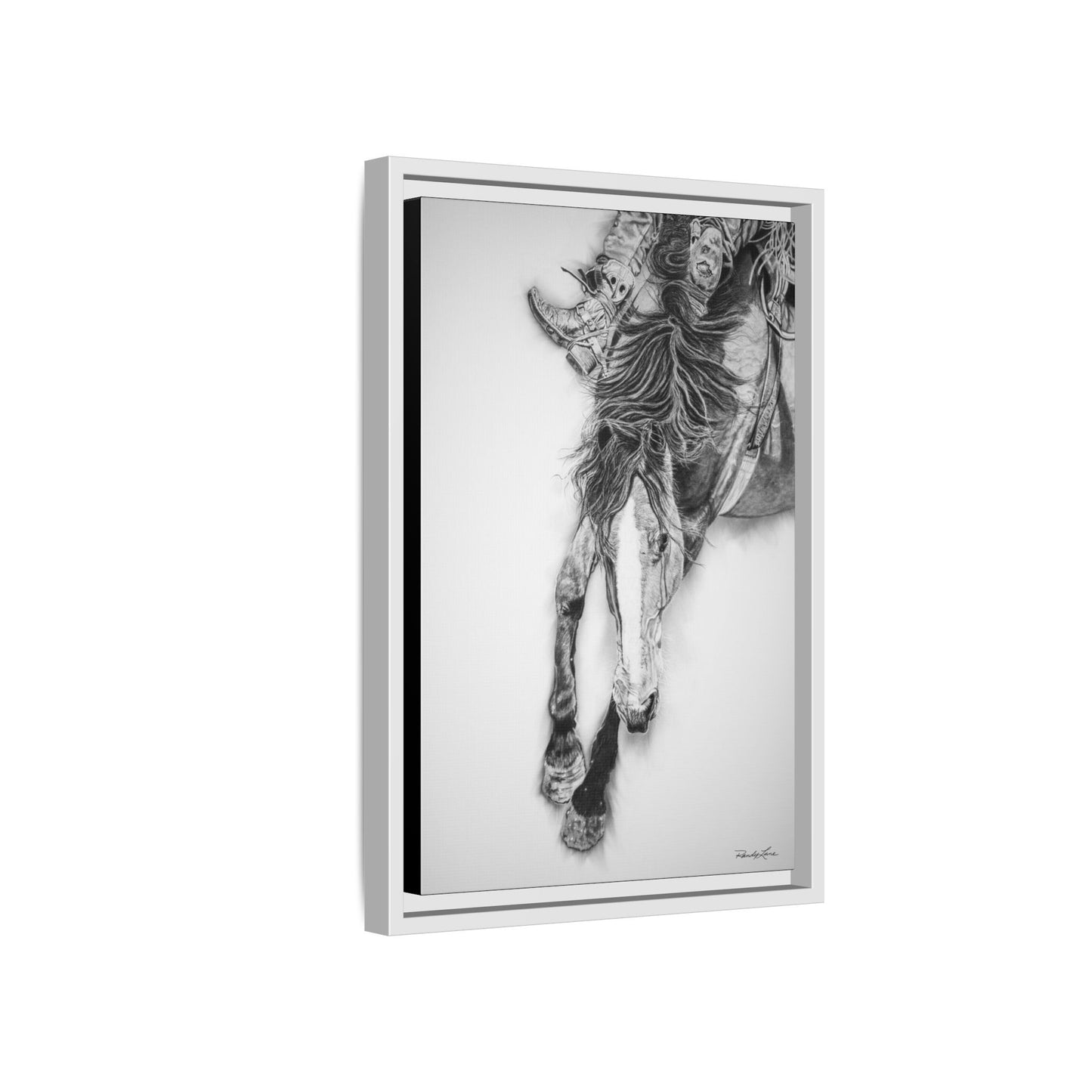 Crazy 8. Framed Stretched Matte Canvas Rodeo Art Print