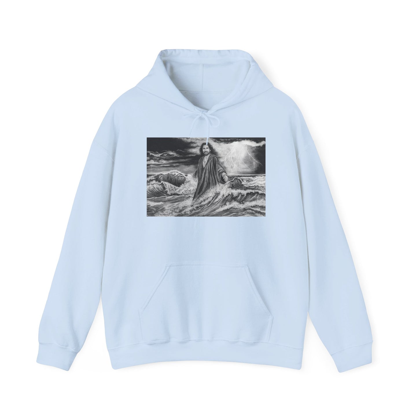 View from the Boat, Jesus Walking on Water Painting Hoodie Sweatshirt