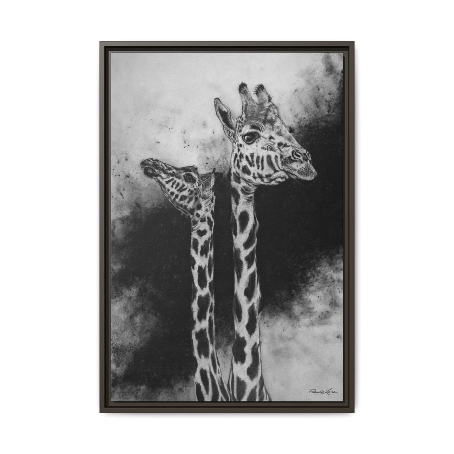 Grace in the Grasslands, Giraffe, Framed Matte Canvas Wall Decor