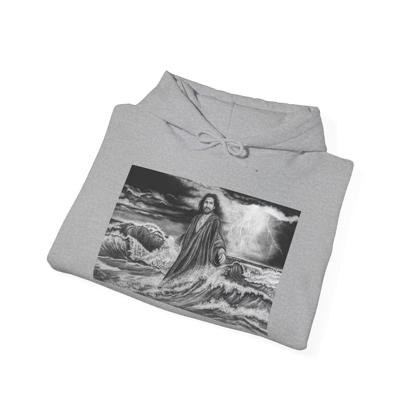 View from the Boat, Jesus Walking on Water Painting Hoodie Sweatshirt