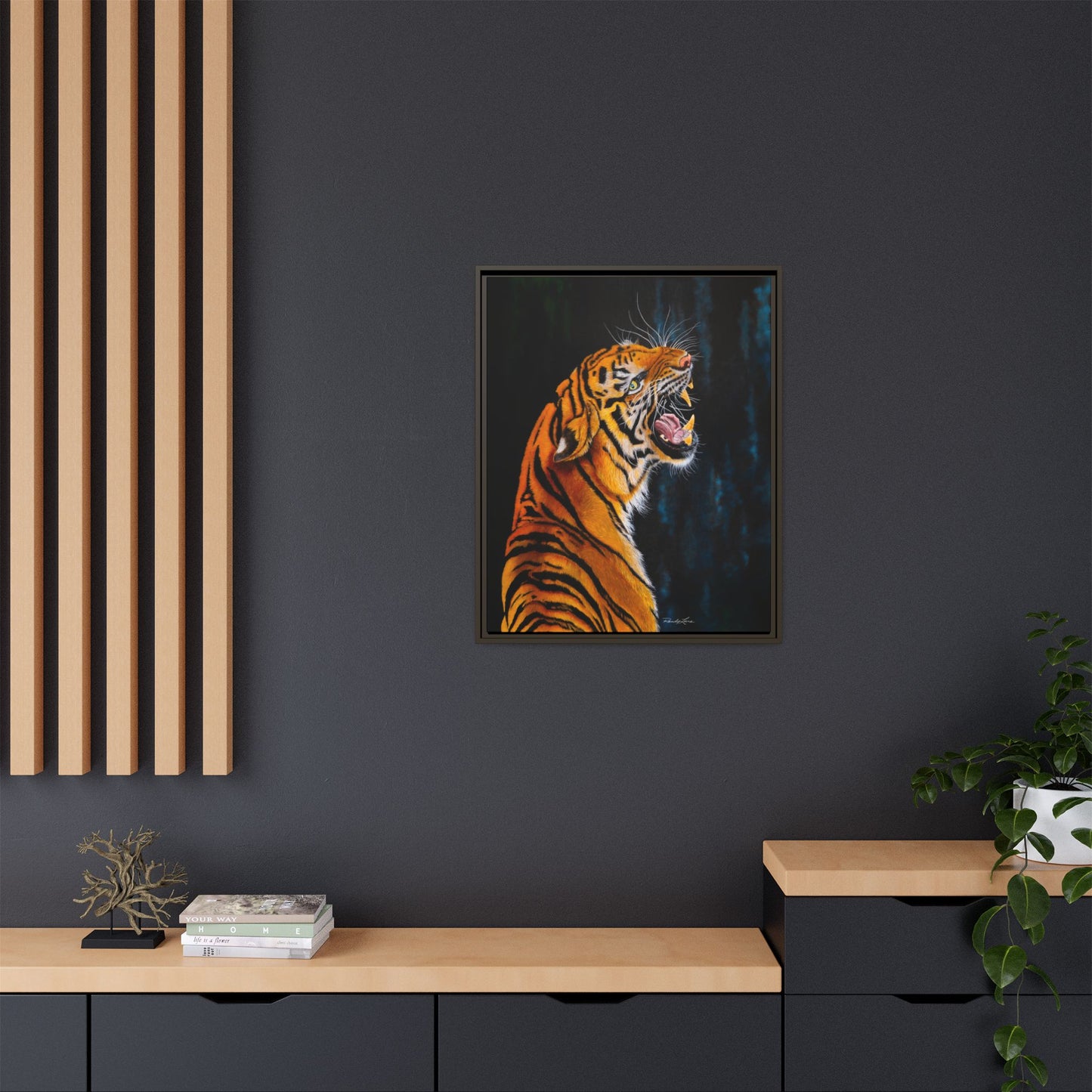 Beautifully Bold, Framed Matte Canvas Tiger Art Print