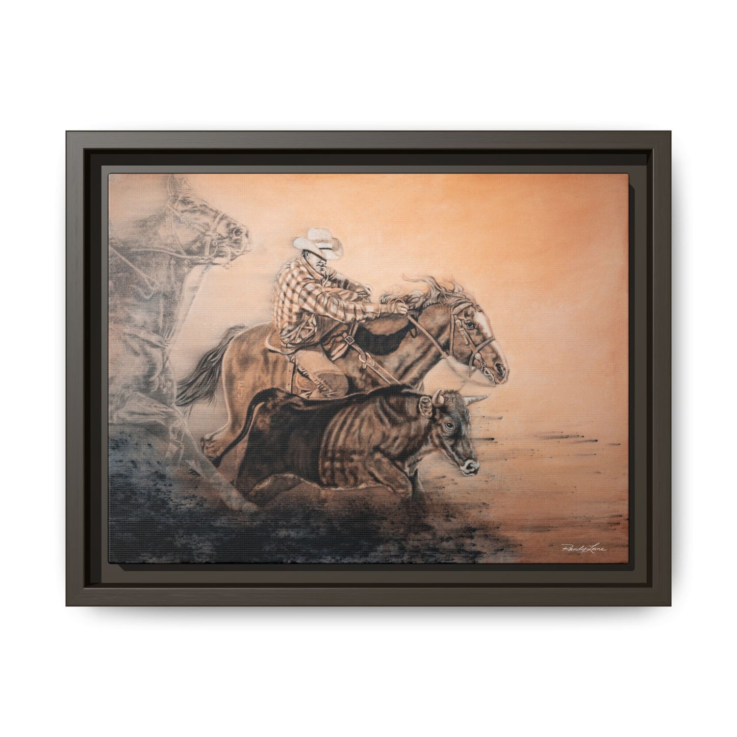Get Some. Bulldogging Framed Stretched Matte Canvas Print