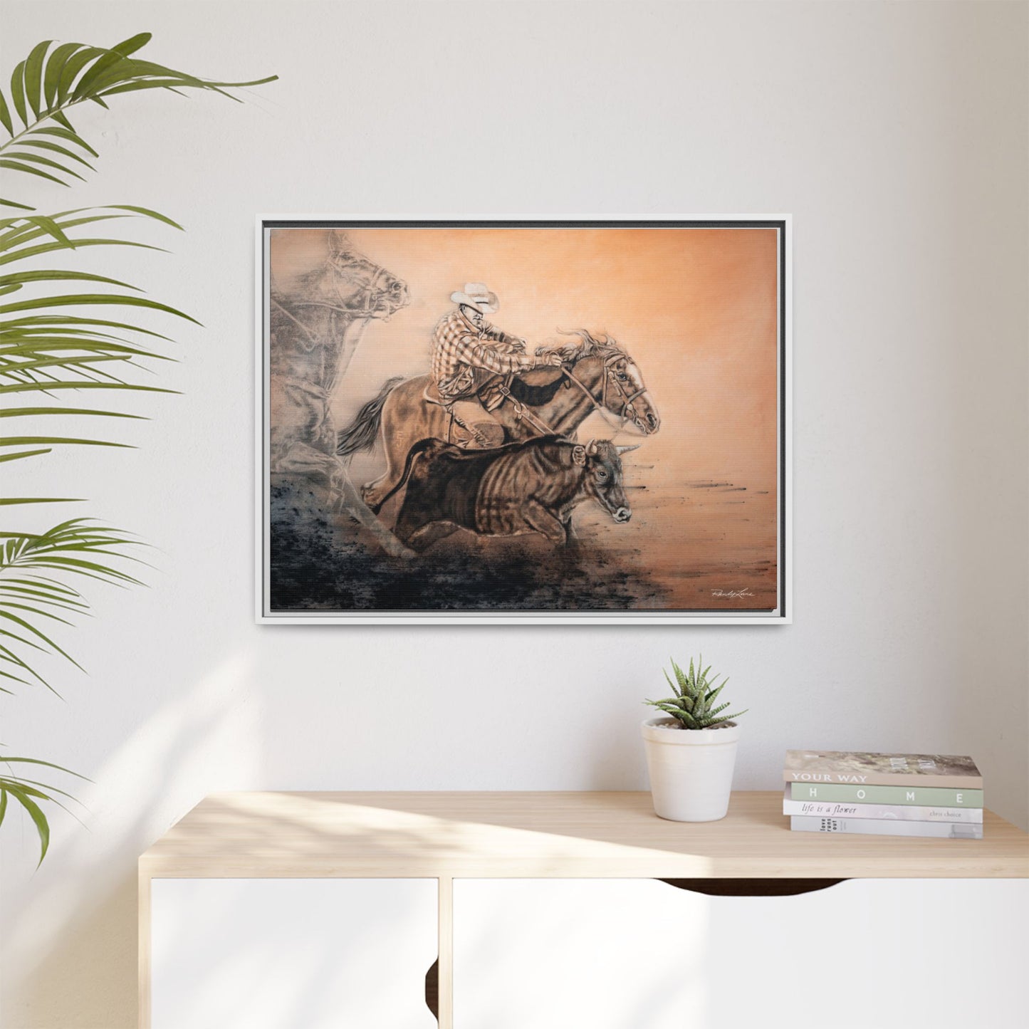 Get Some. Bulldogging Framed Stretched Matte Canvas Print