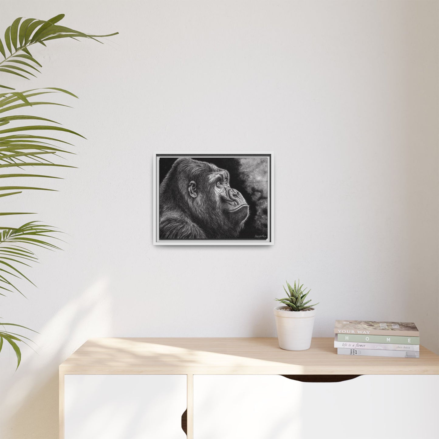 Gorilla, Framed Art Canvas Wall Decor