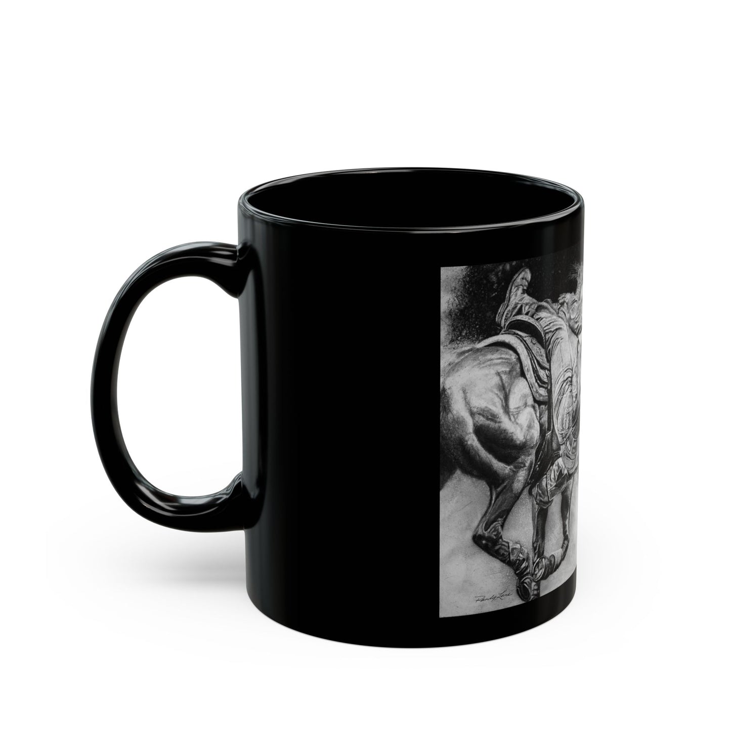 Contact. Cowboy Bulldogger Rodeo Art Black Mug - 11oz & 15oz