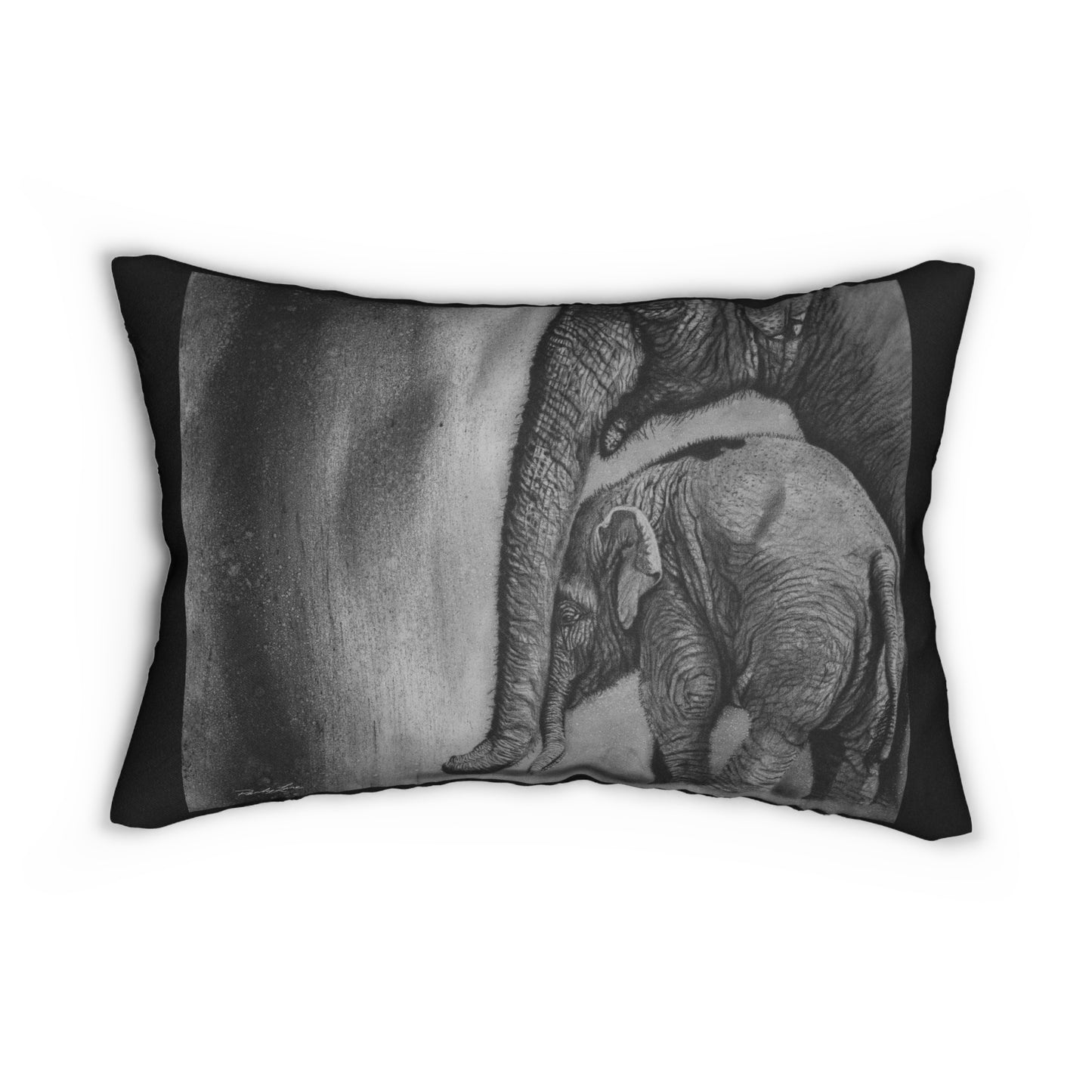 Trunks of Love, Elephant Themed Lumbar Pillow