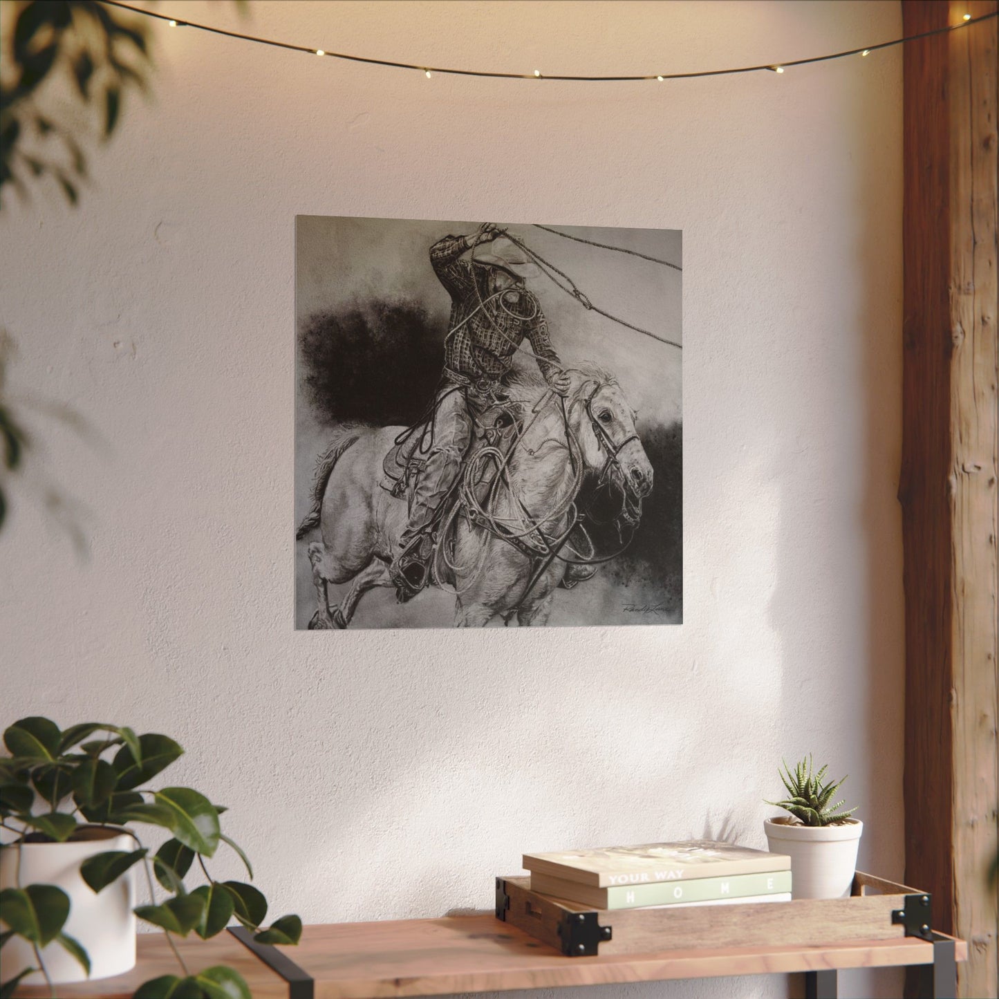 Let it Fly, Rodeo Tie-down Roper Painting, Textured Matte Print