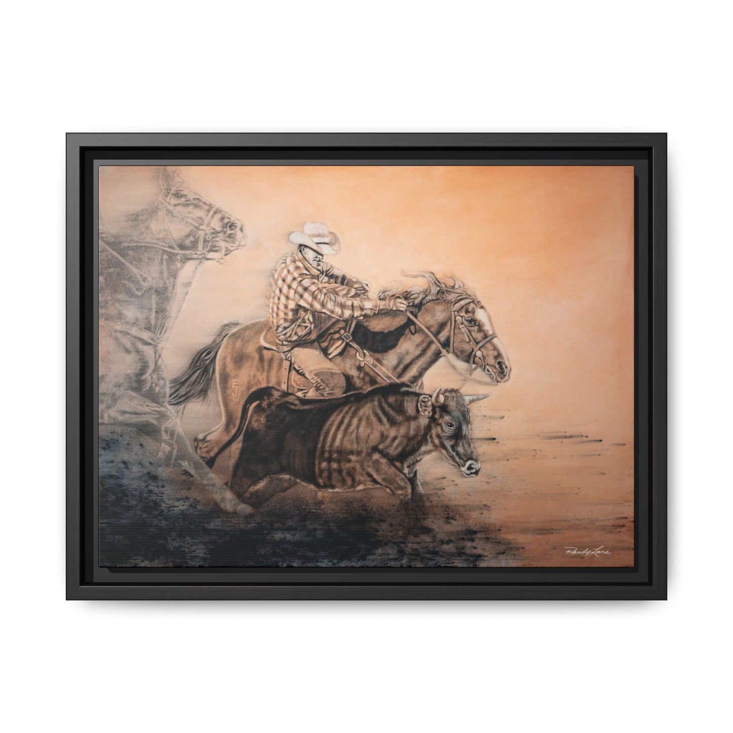 Get Some. Bulldogging Framed Stretched Matte Canvas Print