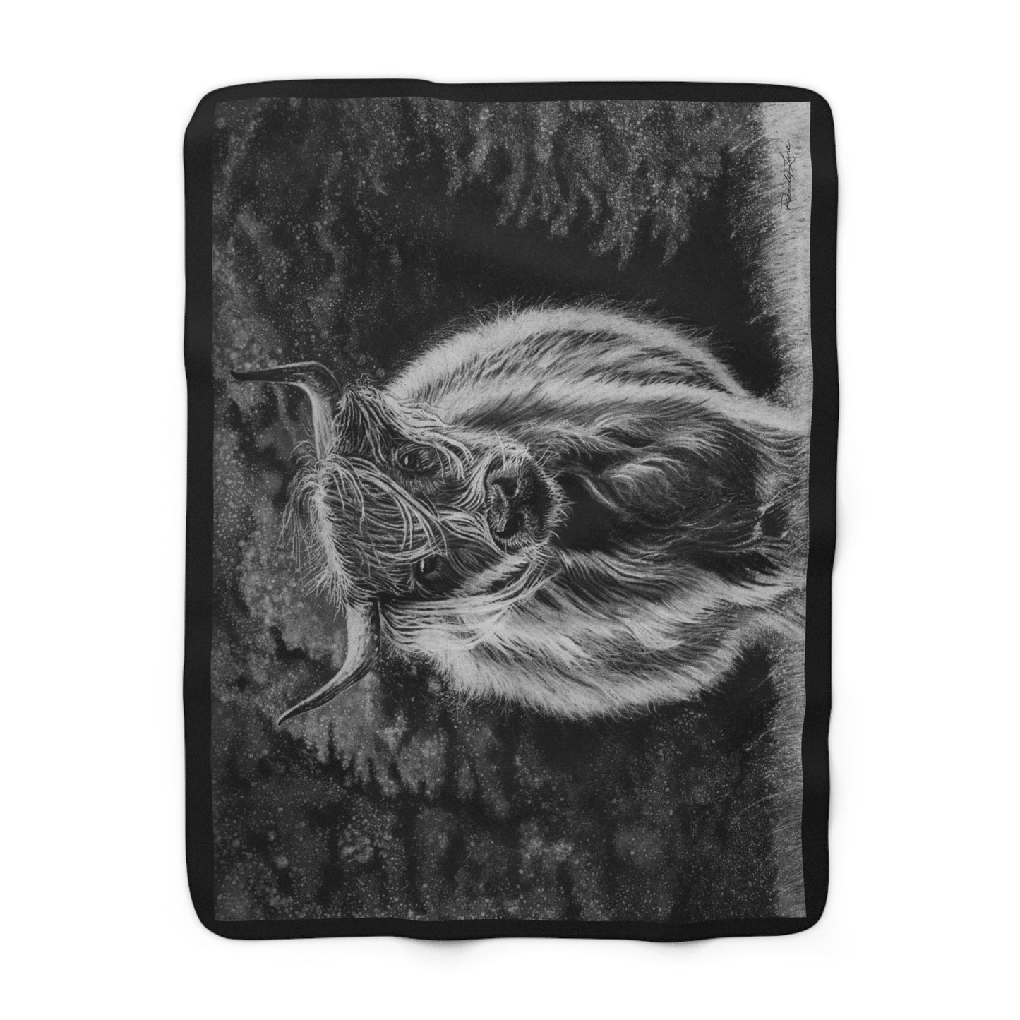 Ragamuffin. Highland Cow Sherpa Blanket