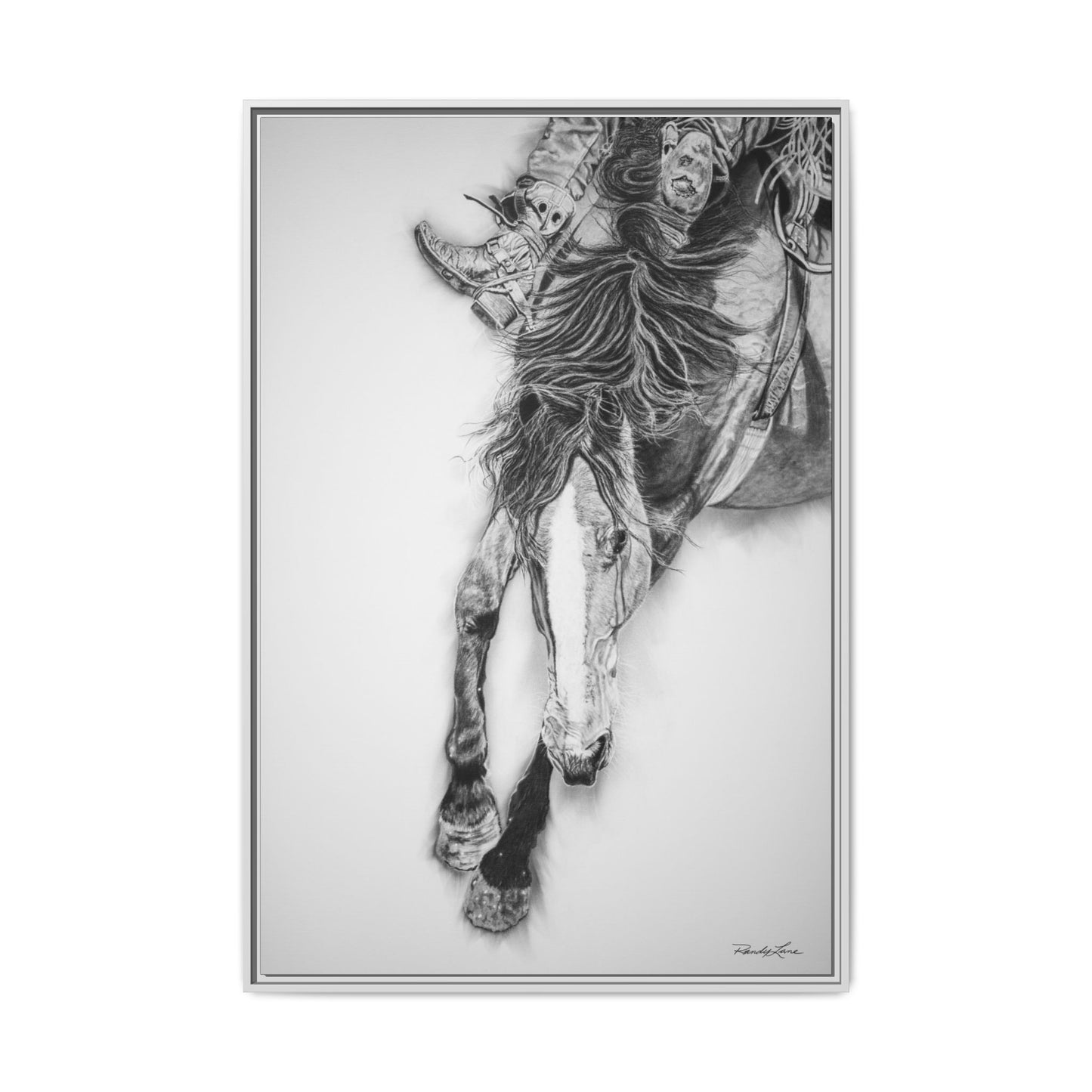 Crazy 8. Framed Stretched Matte Canvas Rodeo Art Print