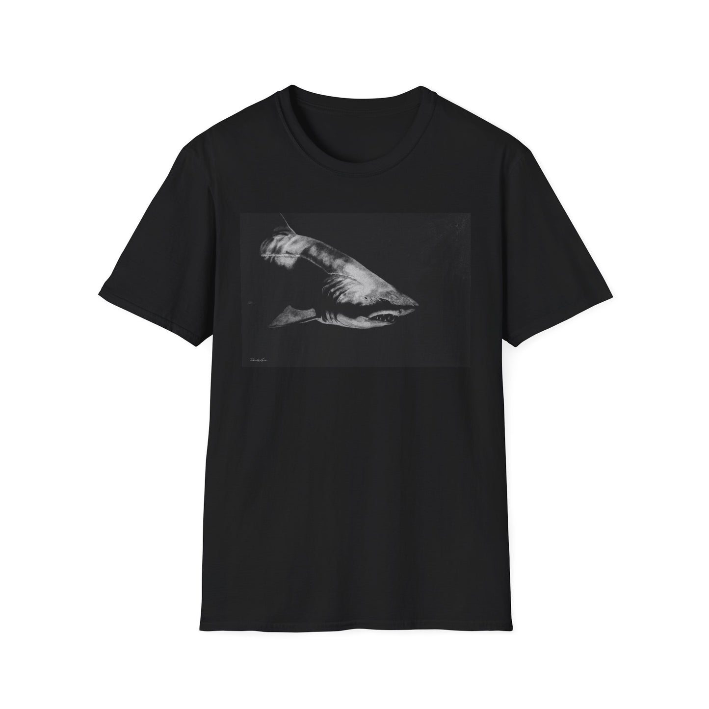 Below, Shark theme Unisex Soft T-Shirt