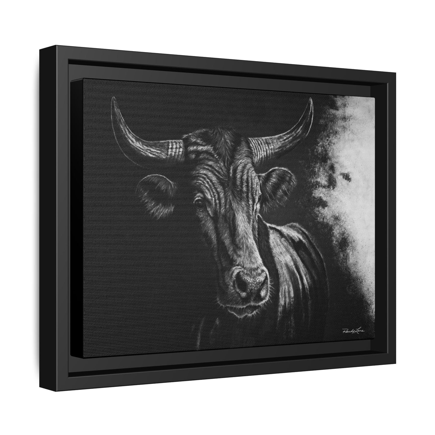 Stonebreaker. Bucking Bull Framed Stretch Matte Canvas Print