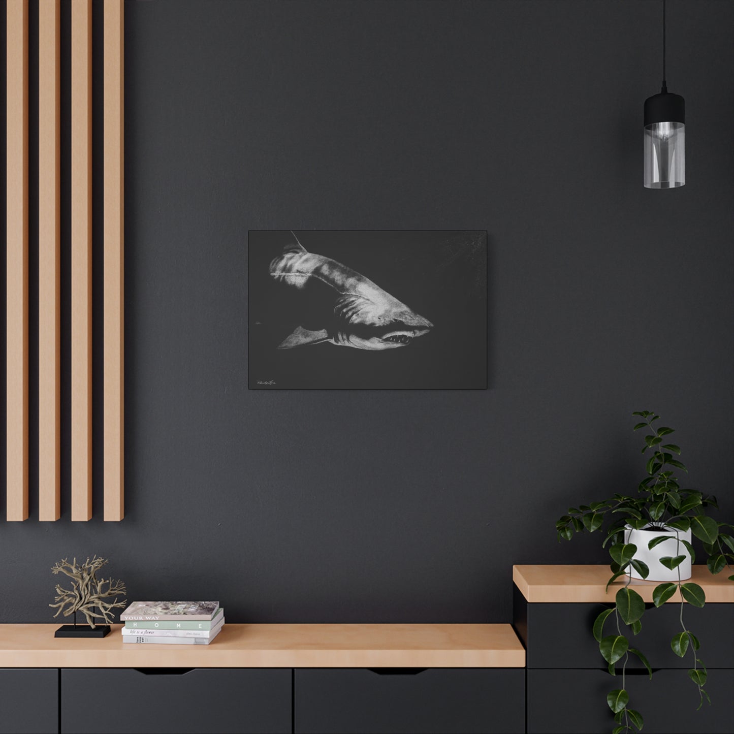 Below, Shark Fine Art Canvas Print