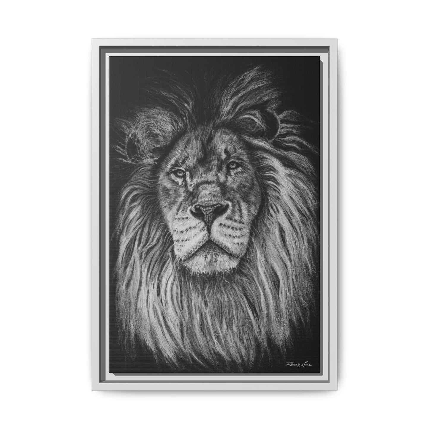 The Mane Event, Matte Canvas Lion Prints, Framed (Multi-color)