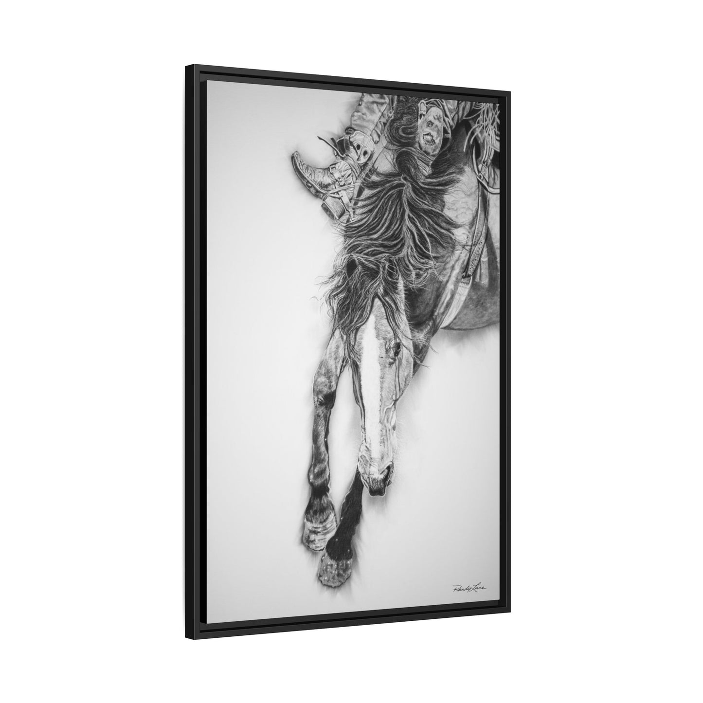 Crazy 8. Framed Stretched Matte Canvas Rodeo Art Print
