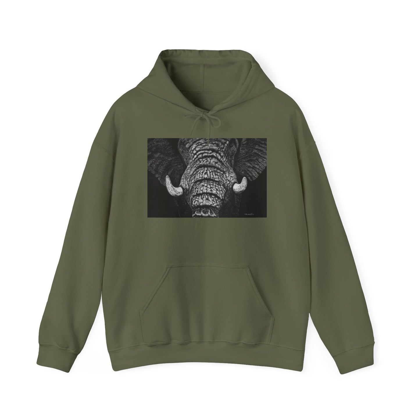 Ebony and Ivory, Elephant Hoodie, Cozy Unisex Sweatshirt