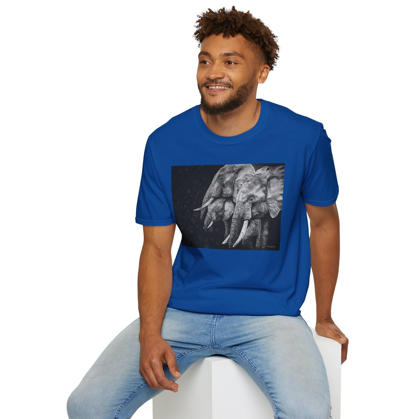 Brushland Bond. Elephant Art Unisex Softstyle T-Shirt