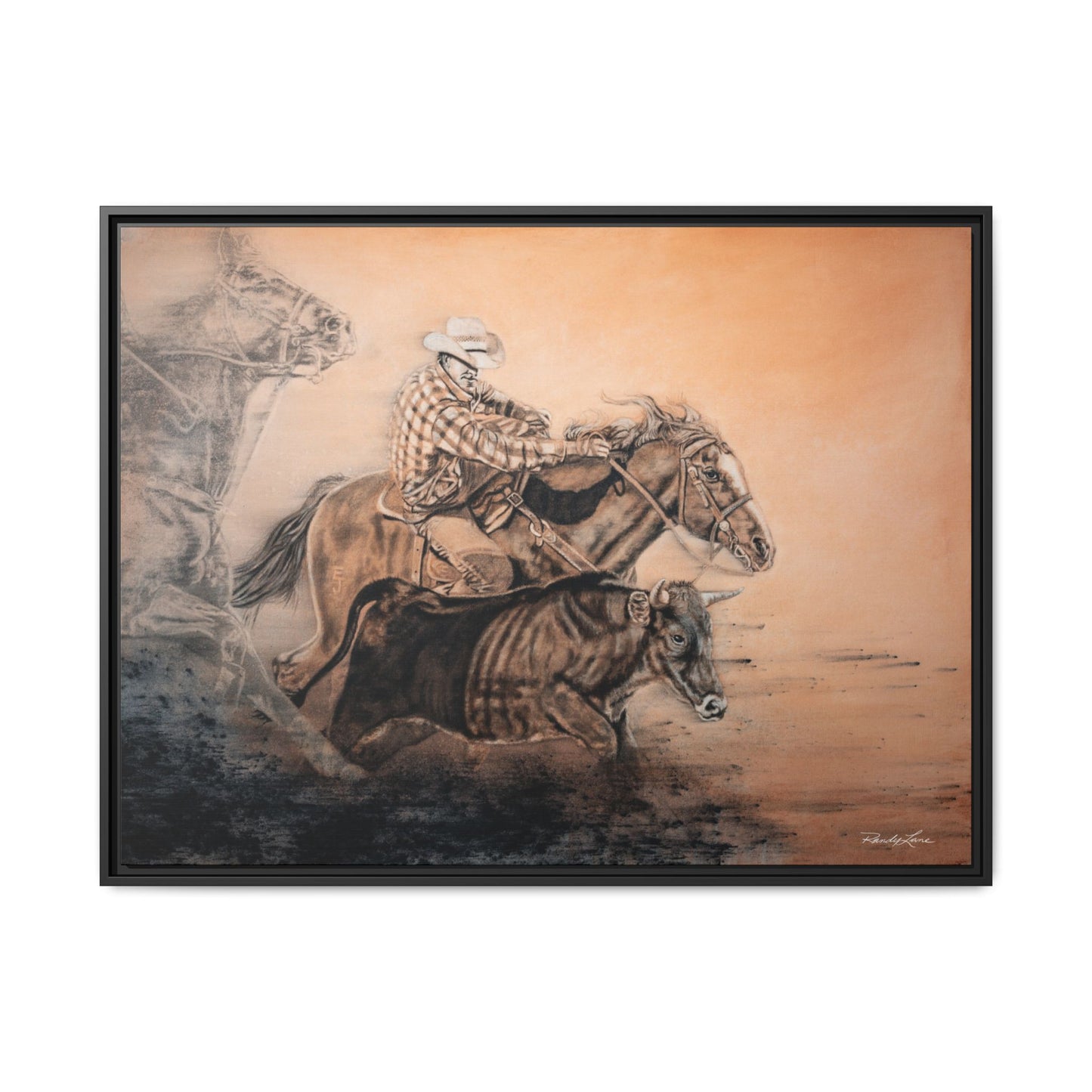 Get Some. Bulldogging Framed Stretched Matte Canvas Print