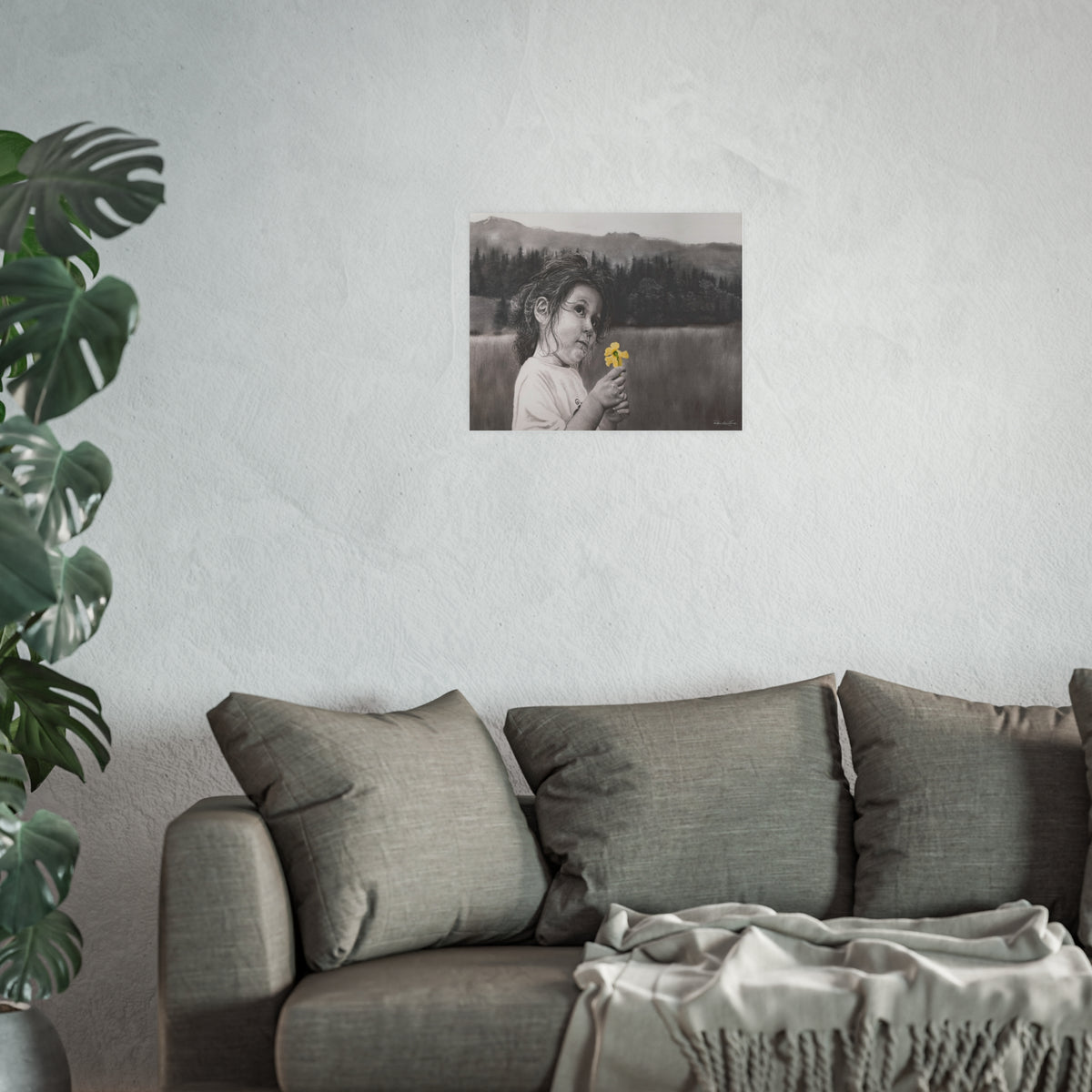 Hope, Child with Daffodil Fine Art Print (Style Satin or Archival Matte)
