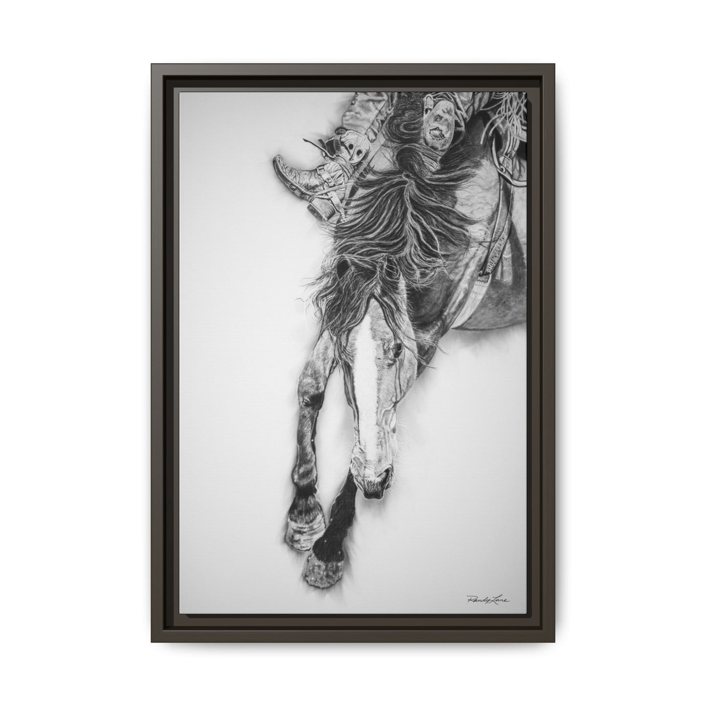Crazy 8. Framed Stretched Matte Canvas Rodeo Art Print
