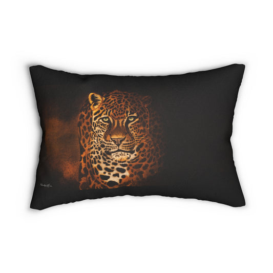 Shadow Hunter, Leopard Print Lumbar Pillow