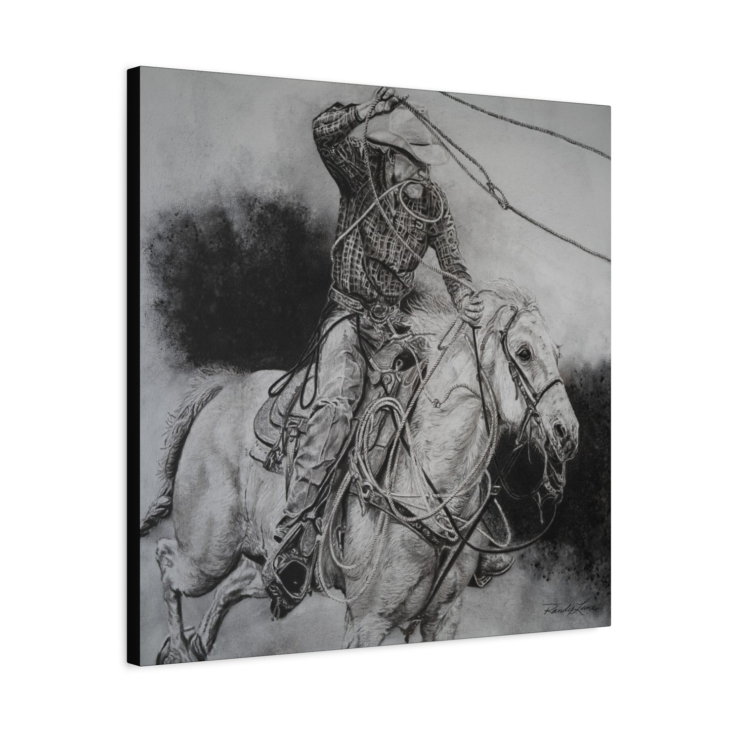 Let it Fly, Rodeo Tie-down Roper, Stretched Canvas Matte Print