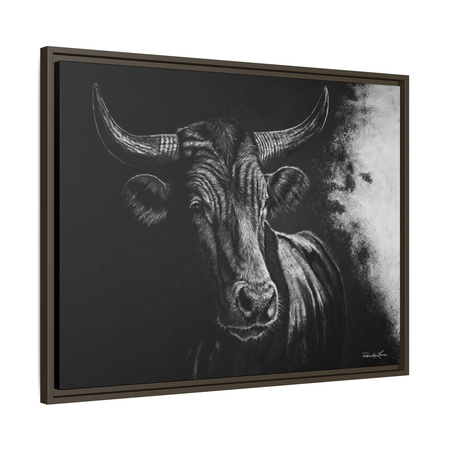 Stonebreaker. Bucking Bull Framed Stretch Matte Canvas Print