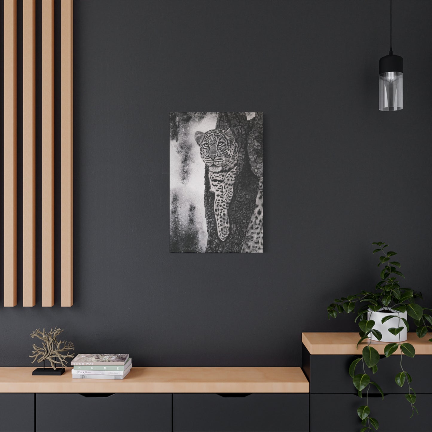 Tree Hugger, Leopard Wall Art Canvas Print