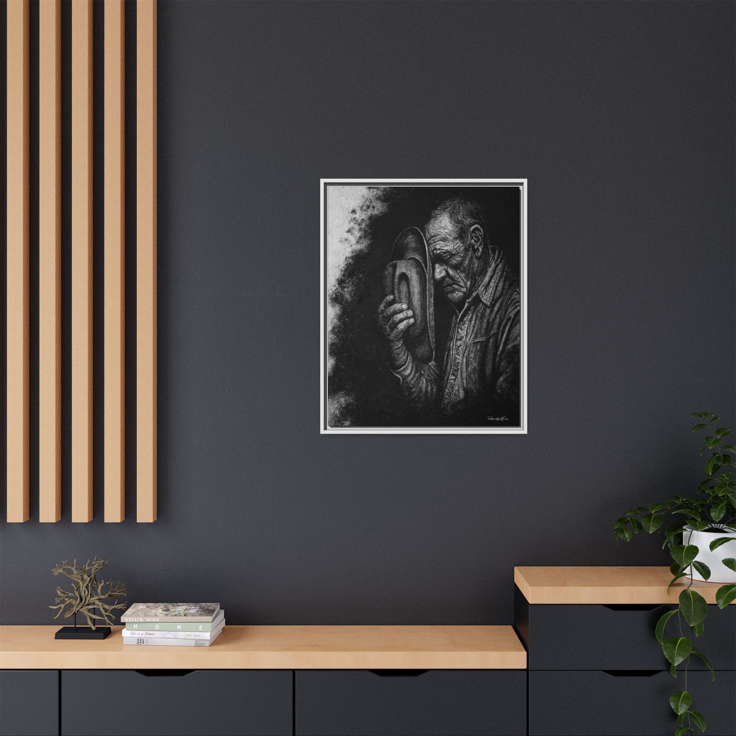 Cowboys Prayer.  Framed Stretched Matte Canvas Art Print
