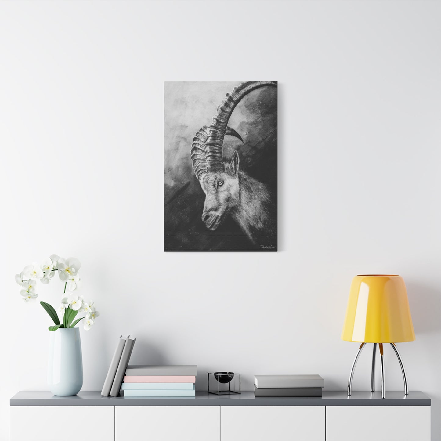 Apex, Alpine Mountain Goat Canvas Art, Stretched Wall Decor
