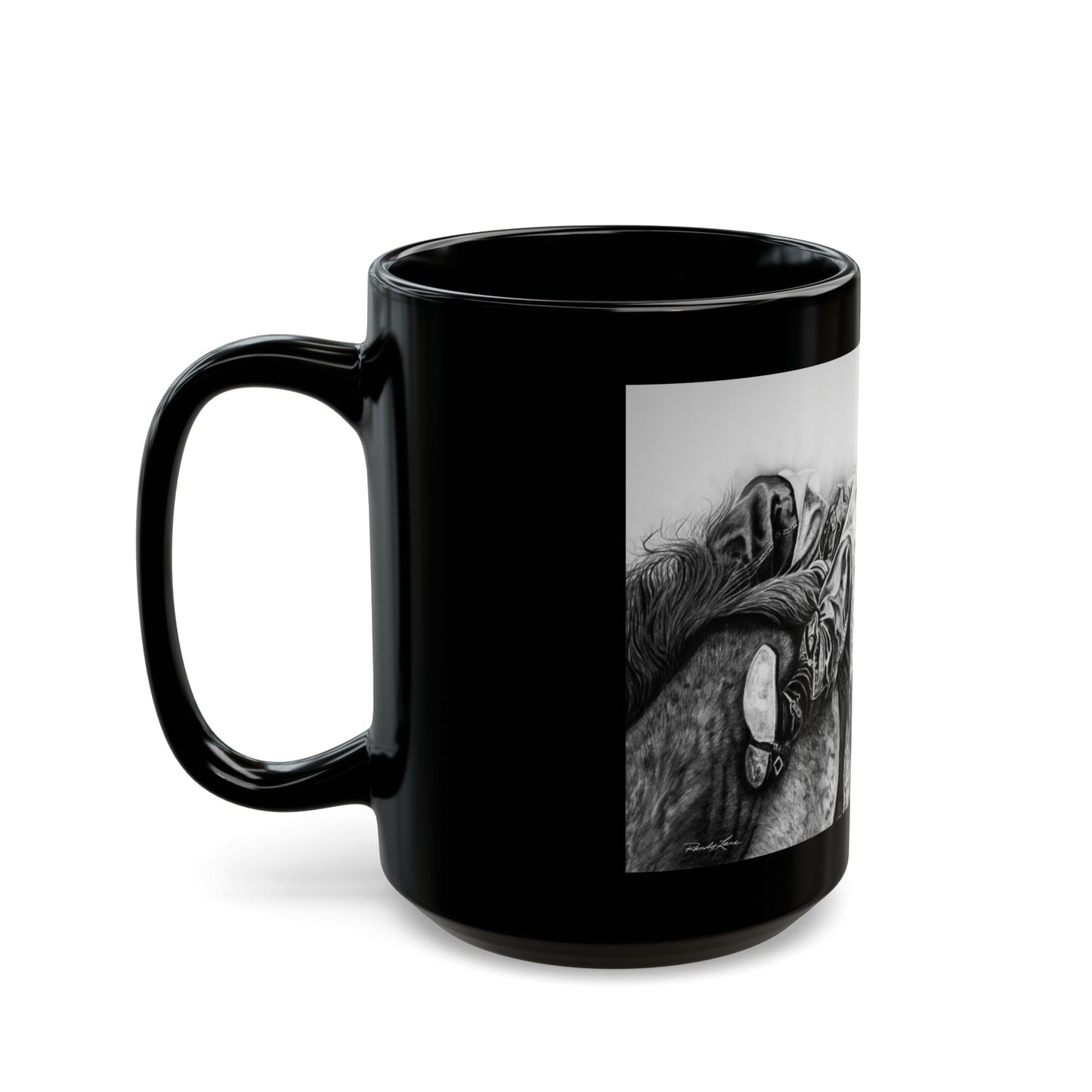 Go Time. Rodeo Art Black Mug