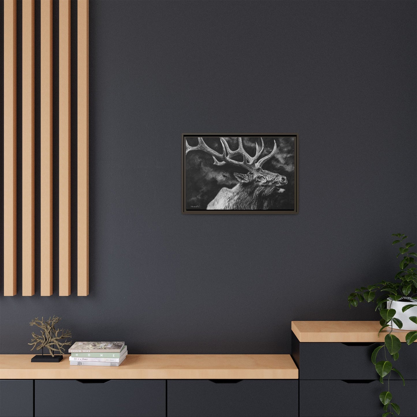 Gladiator, Framed Elk Wall Art,  Matte Canvas