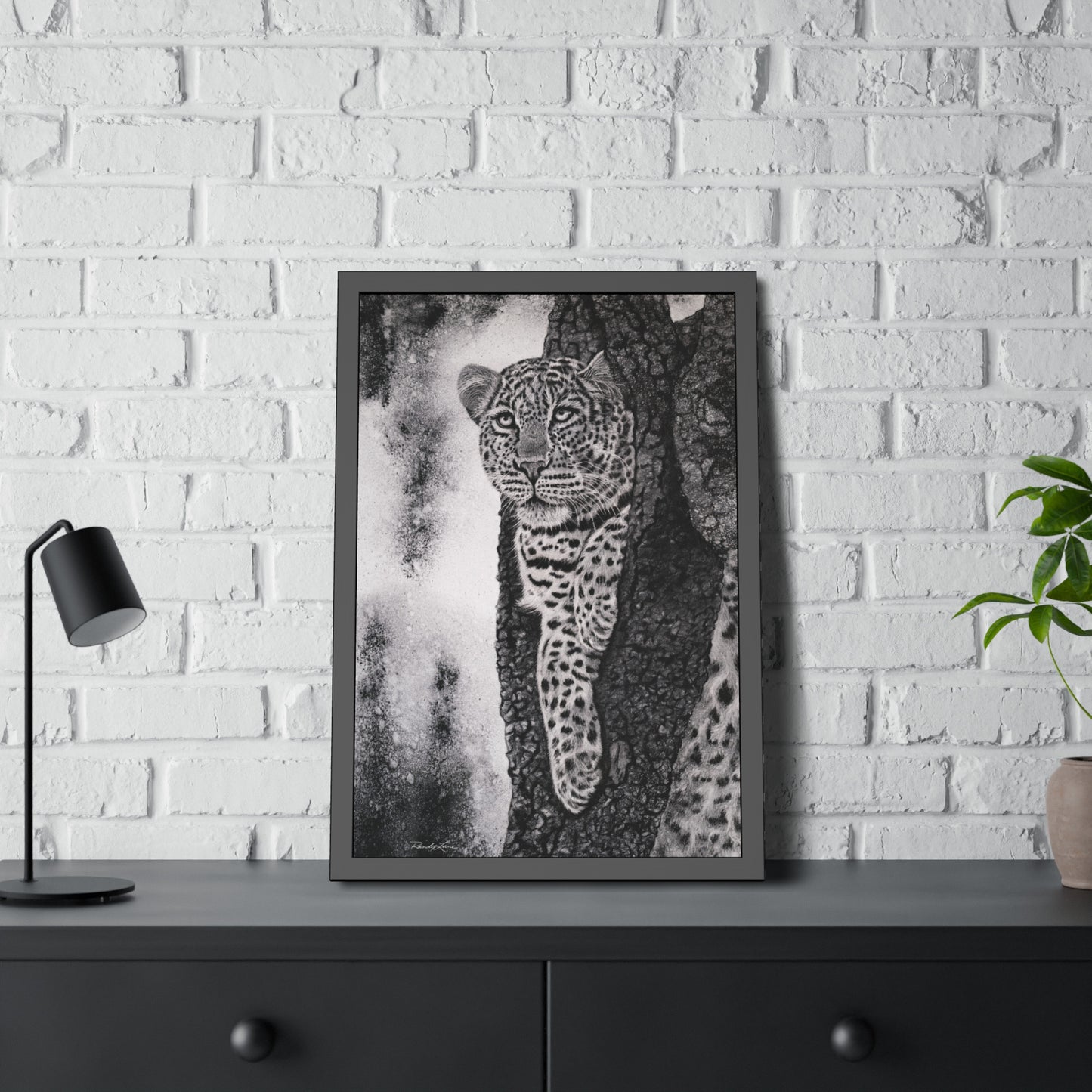 Tree Hugger,  Leopard Framed Fine Art Print