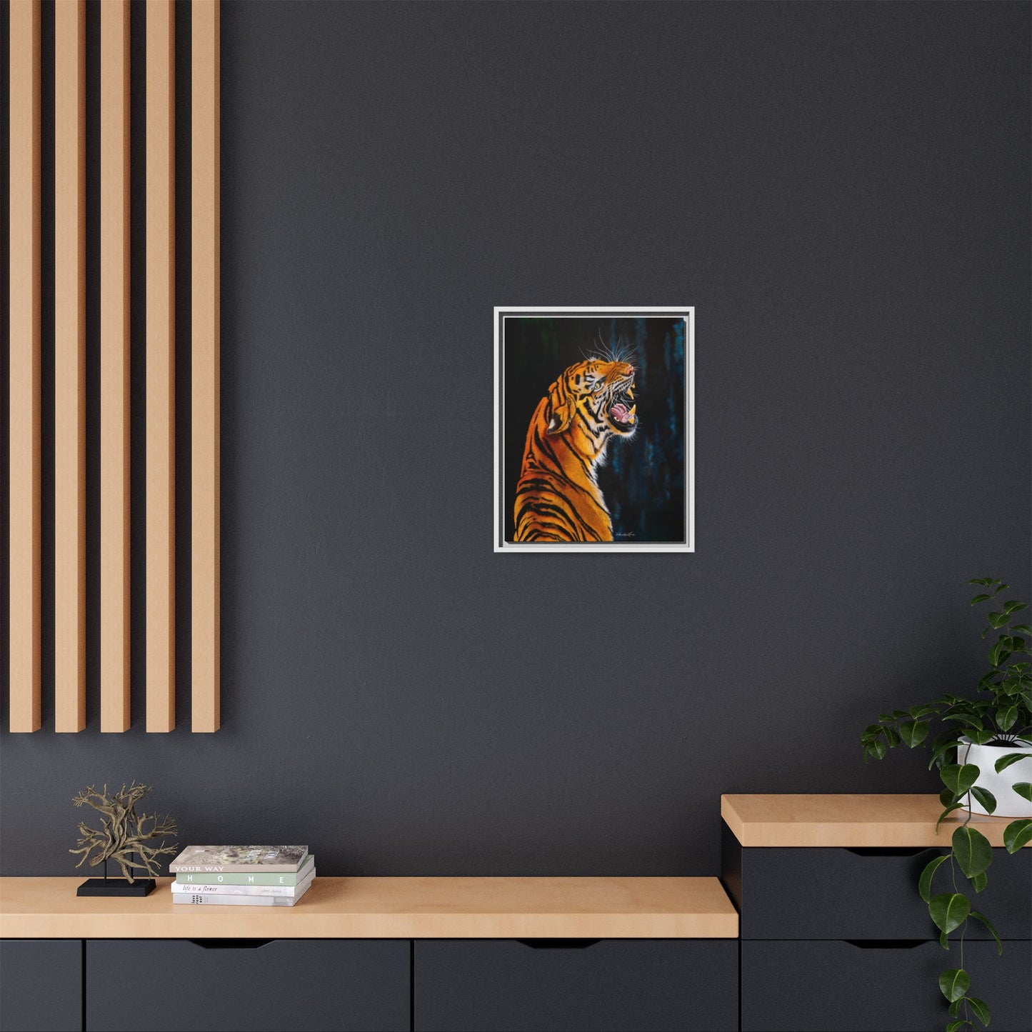 Beautifully Bold, Framed Matte Canvas Tiger Art Print