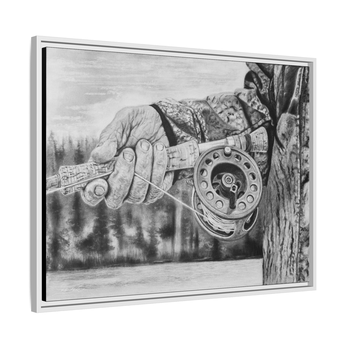 Therapy, Framed Canvas Fishing Fine Art Print