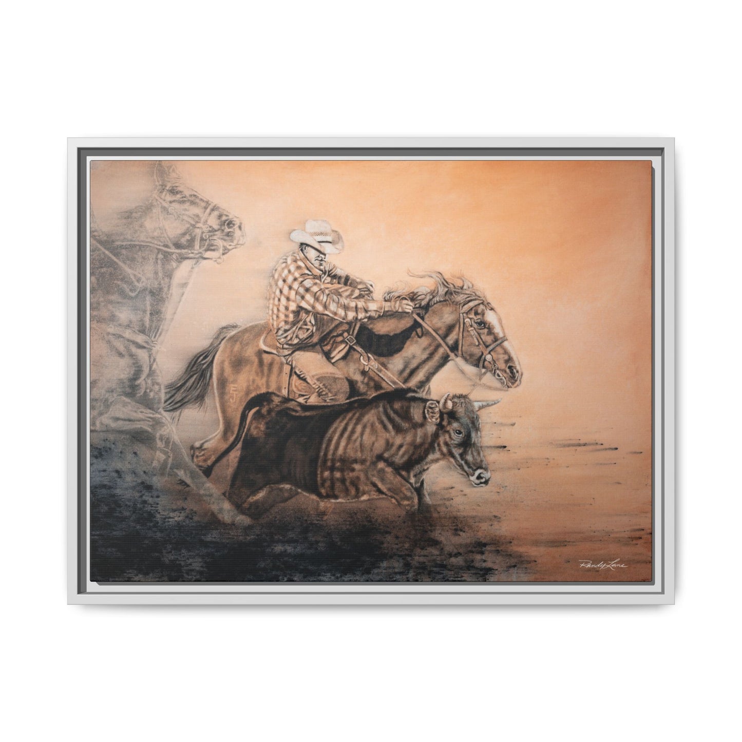 Get Some. Bulldogging Framed Stretched Matte Canvas Print