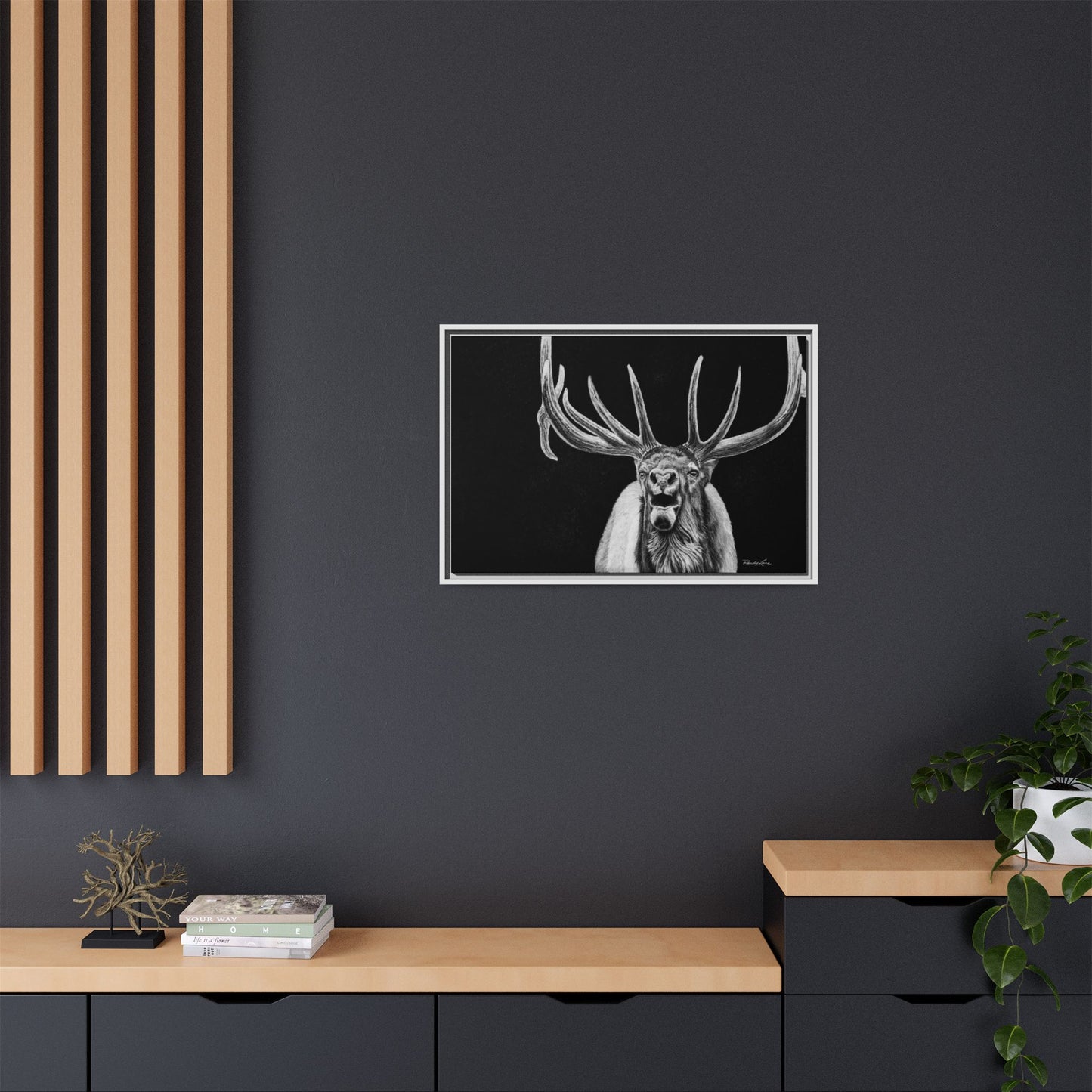 Heavy is the Crown, Elk Matte Canvas Print, Framed (Multi-color)