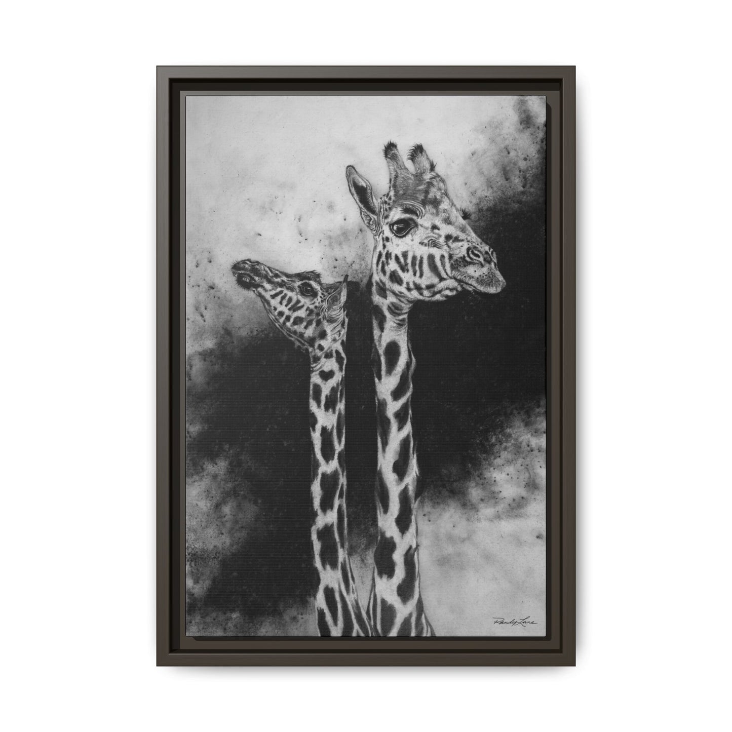 Grace in the Grasslands, Giraffe, Framed Matte Canvas Wall Decor