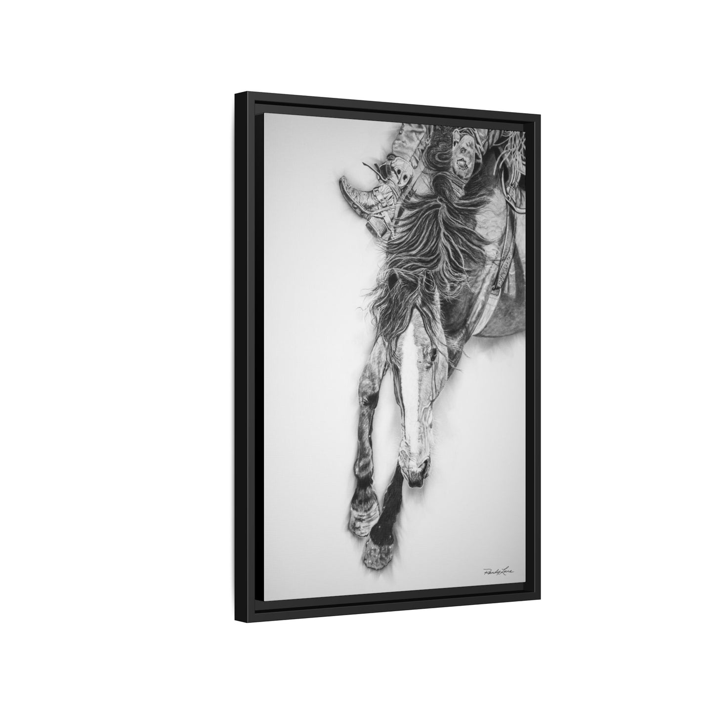 Crazy 8. Framed Stretched Matte Canvas Rodeo Art Print